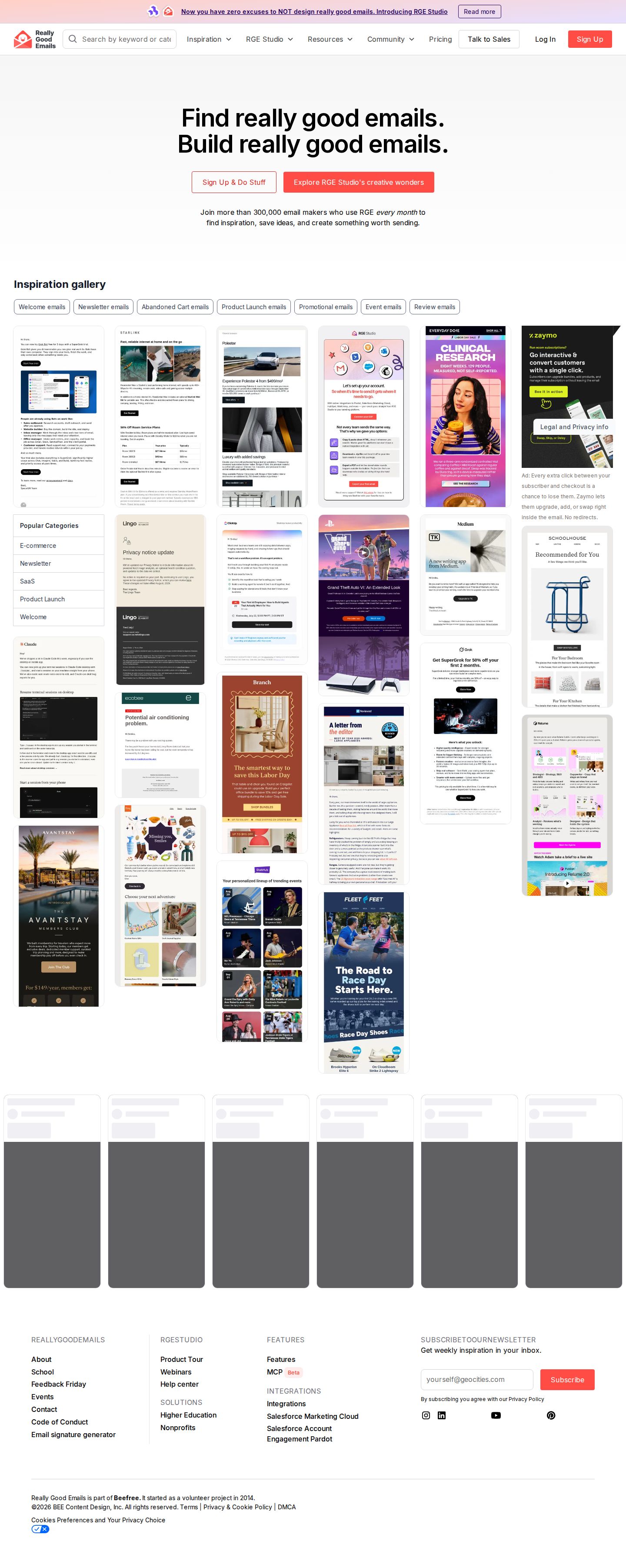 Really Good Emails website preview