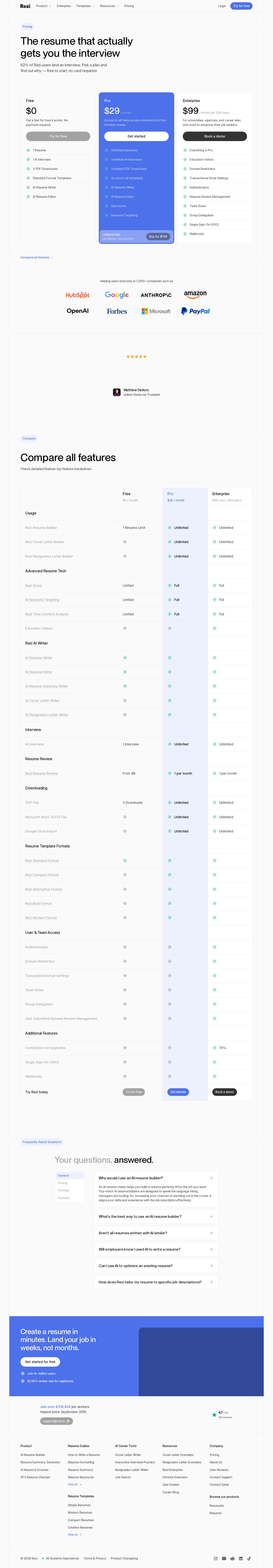 Rezi website preview