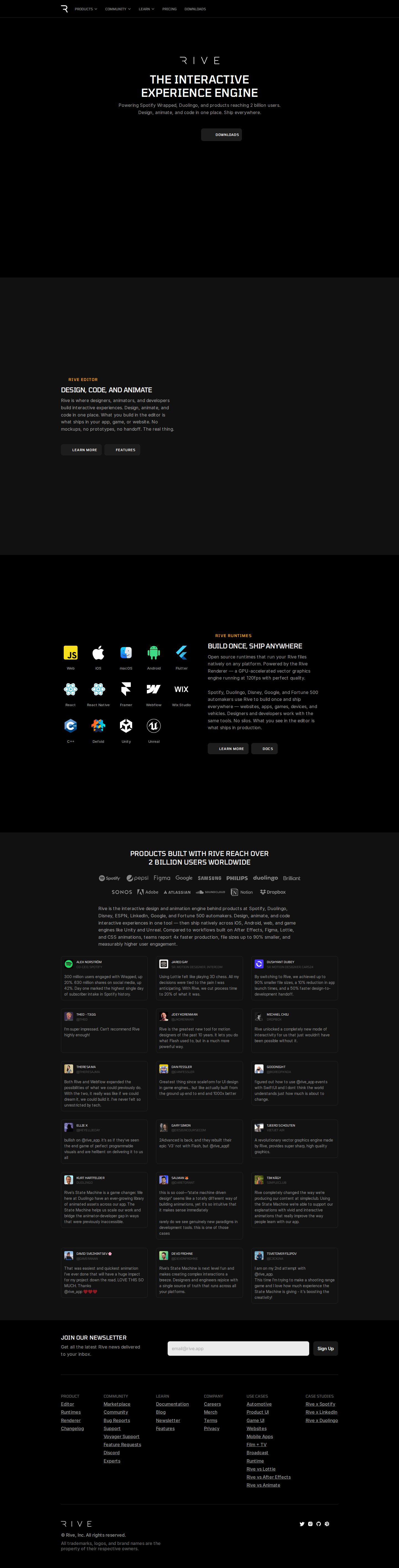 Rive website preview