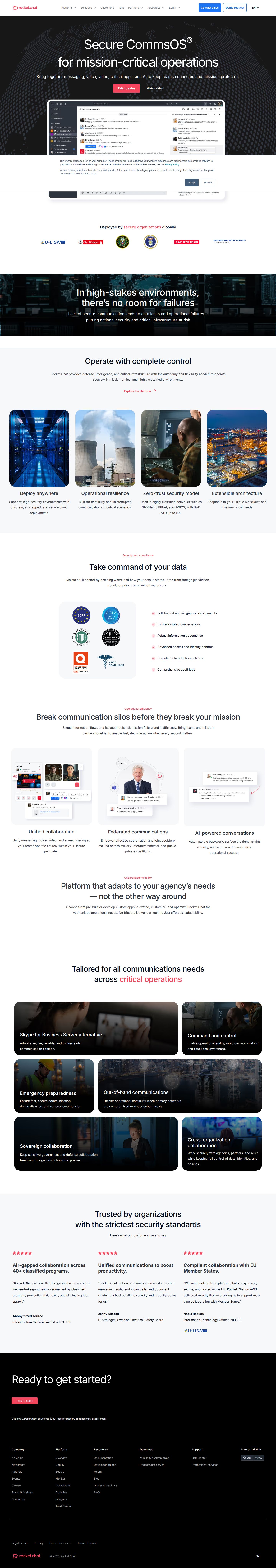 Rocket.Chat website preview