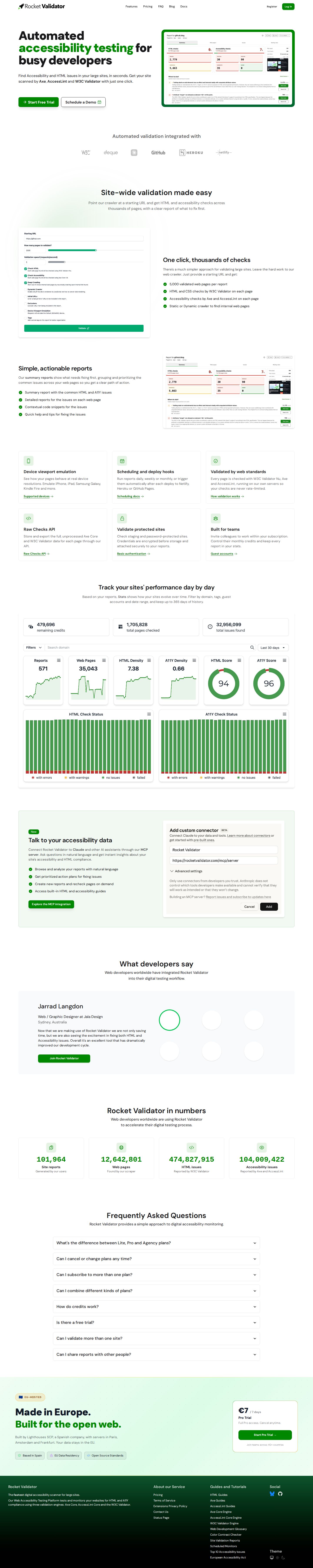 Rocket Validator website preview
