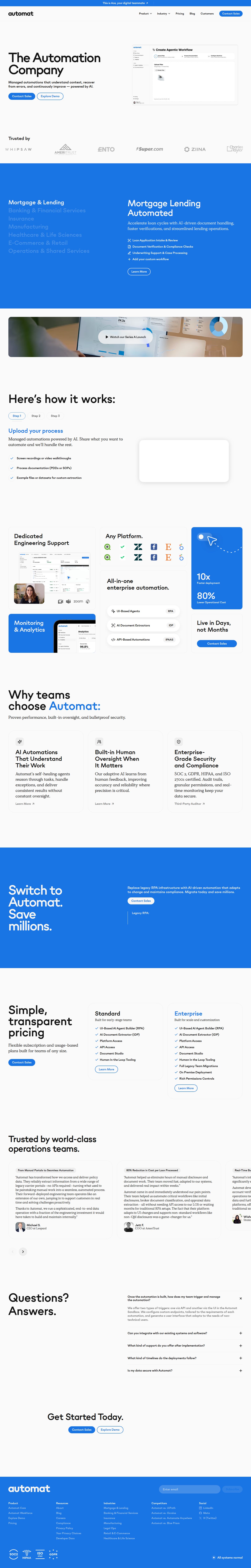 Automat website preview