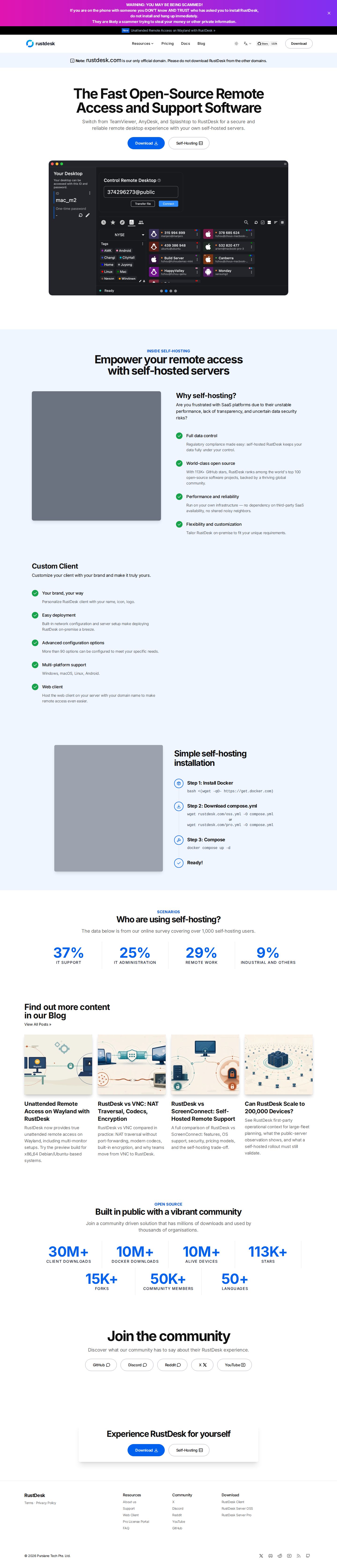 RustDesk website preview