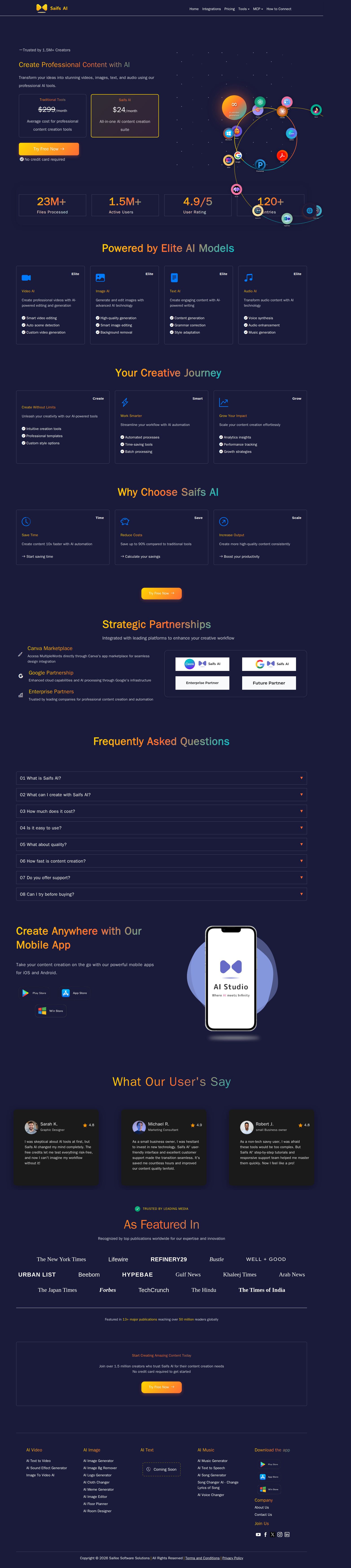 Saifs AI website preview