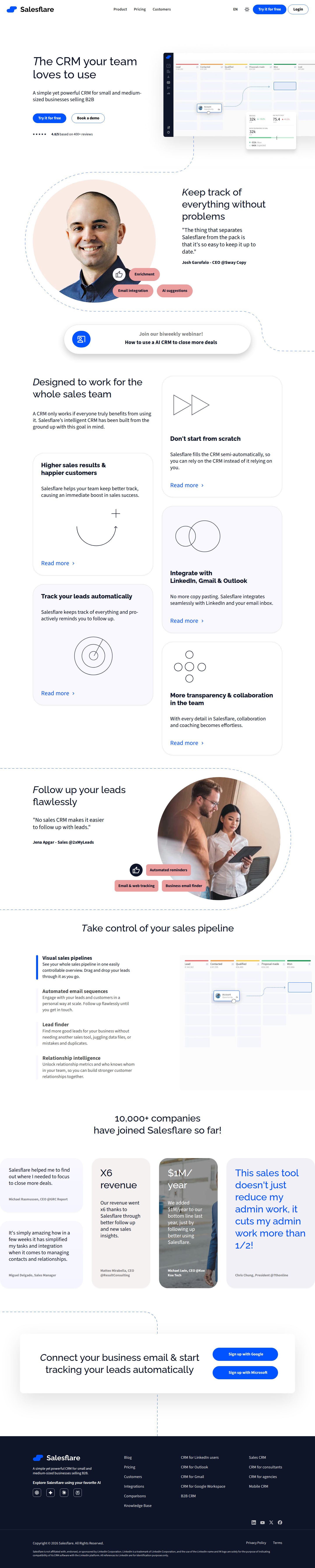 Salesflare website preview