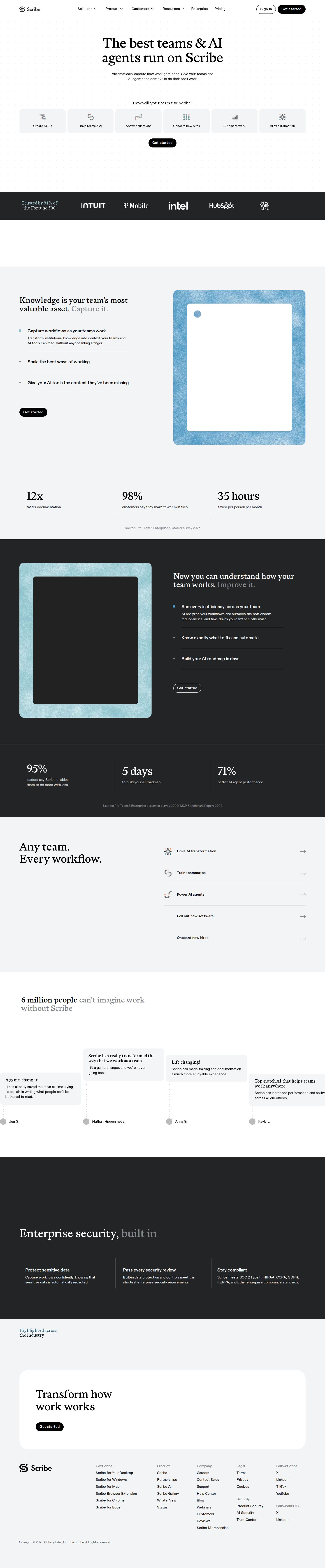 Scribe: Workflow context for teams & AI agents website preview
