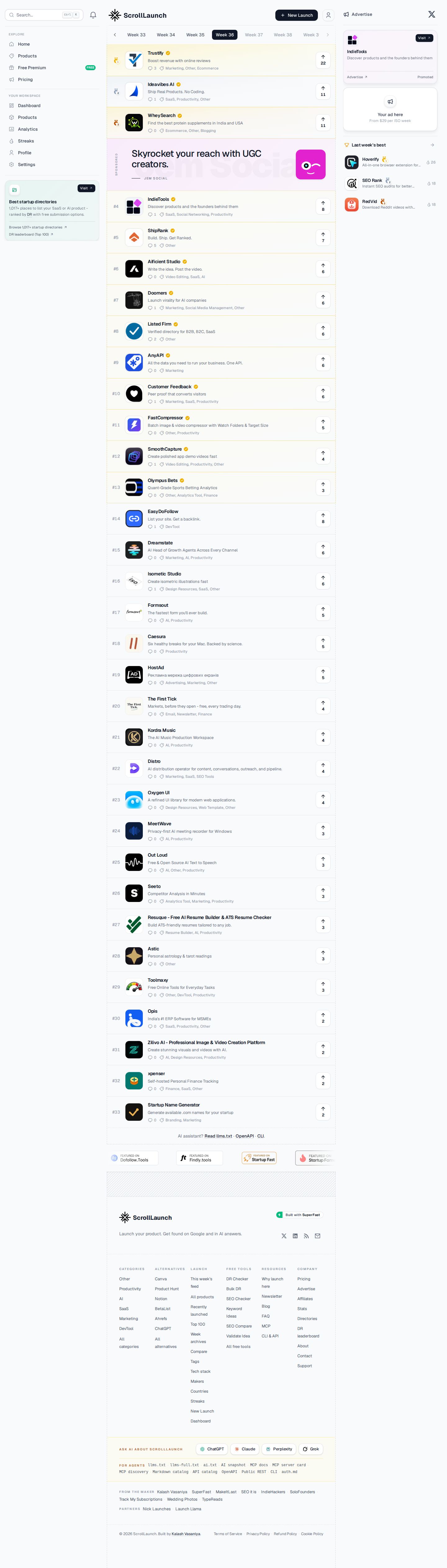 ScrollLaunch website preview