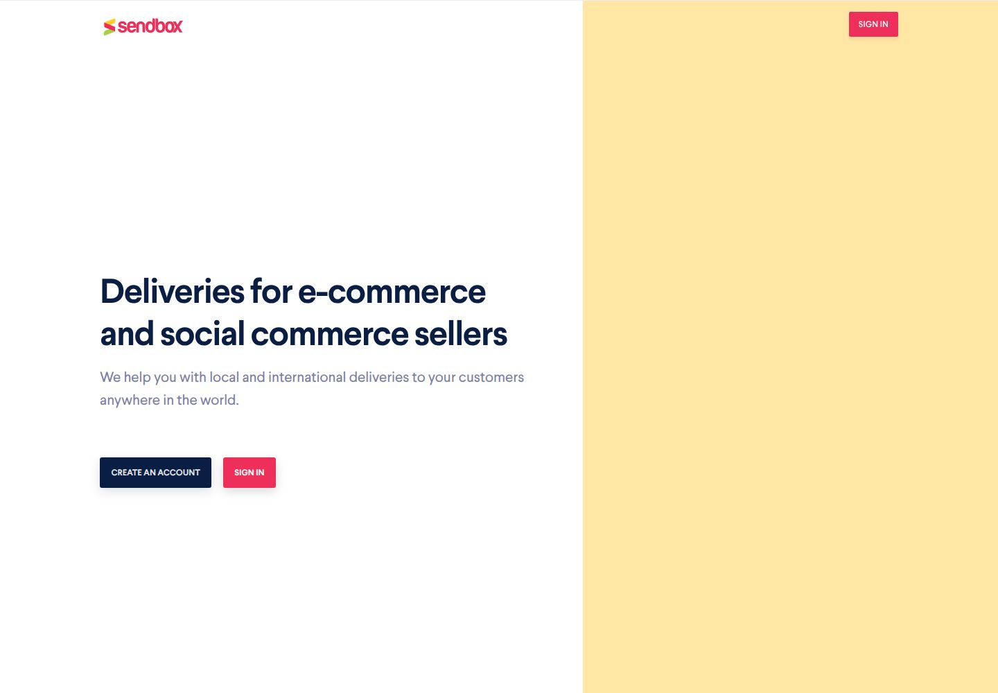 Sendbox website preview