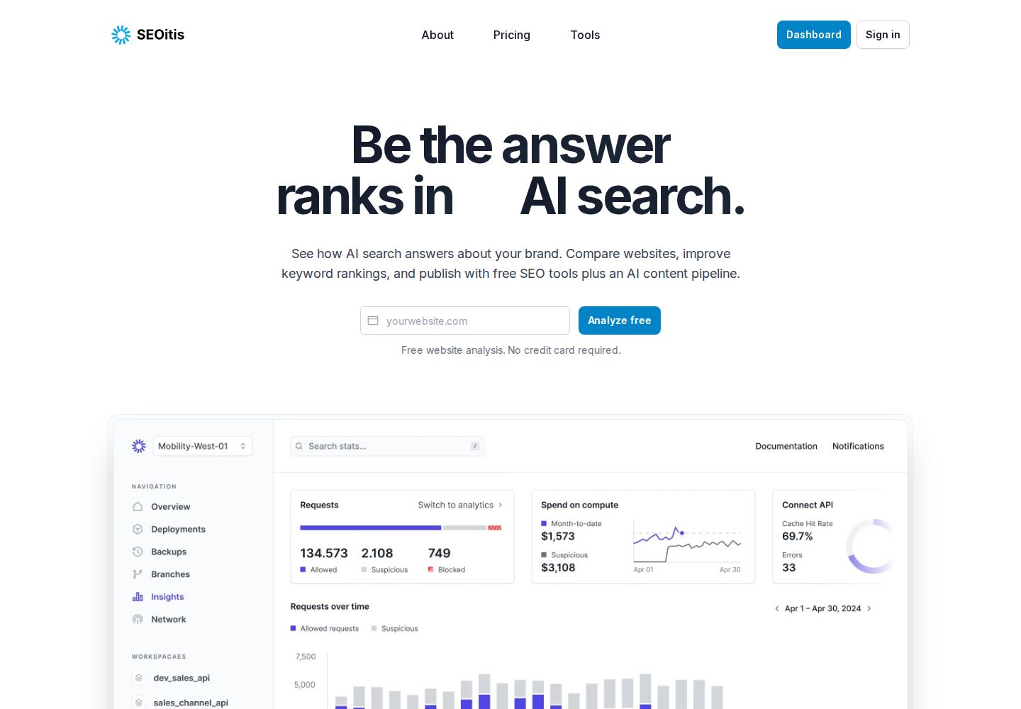 SEOitis website preview