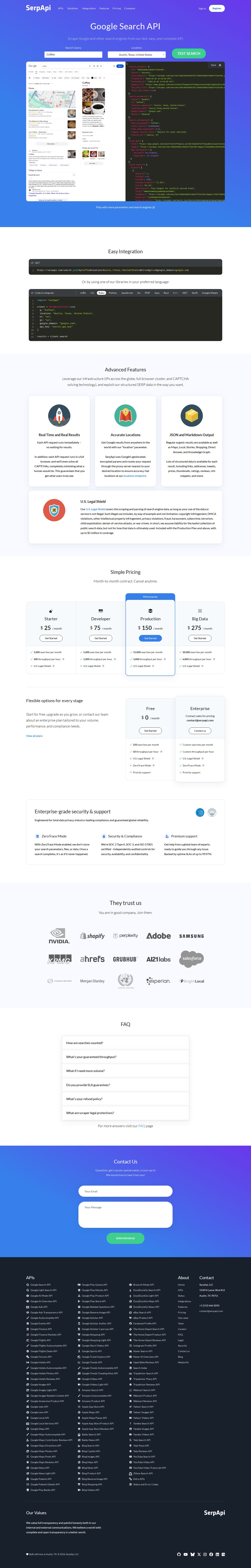 SerpApi website preview