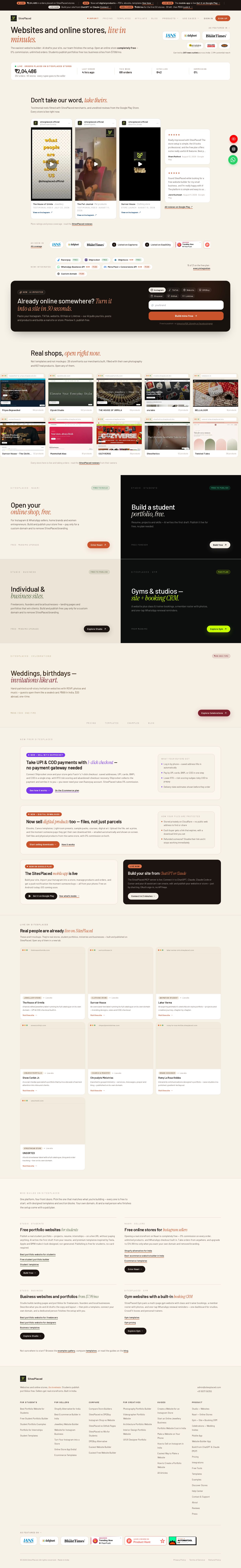SitesPlaced website preview