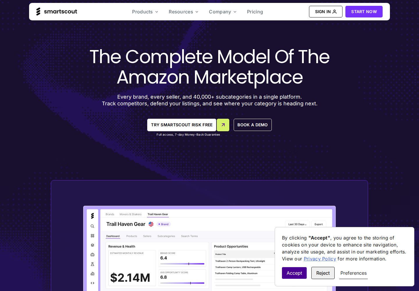 SmartScout website preview