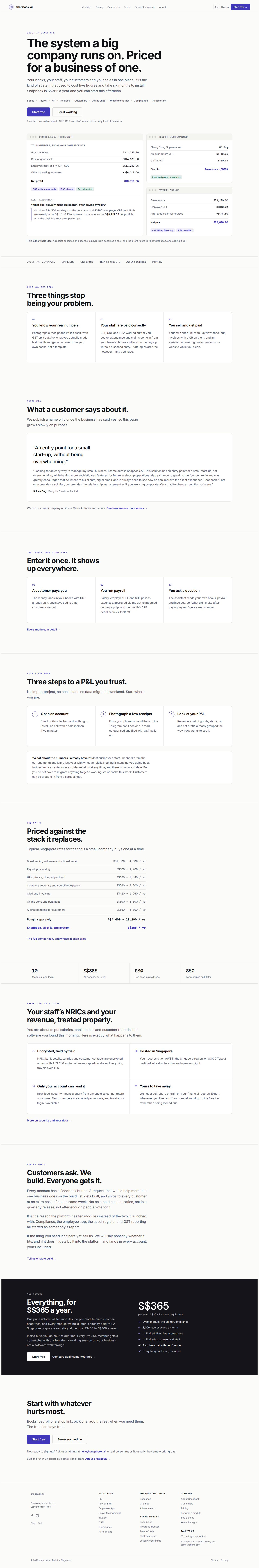 Snapbook website preview
