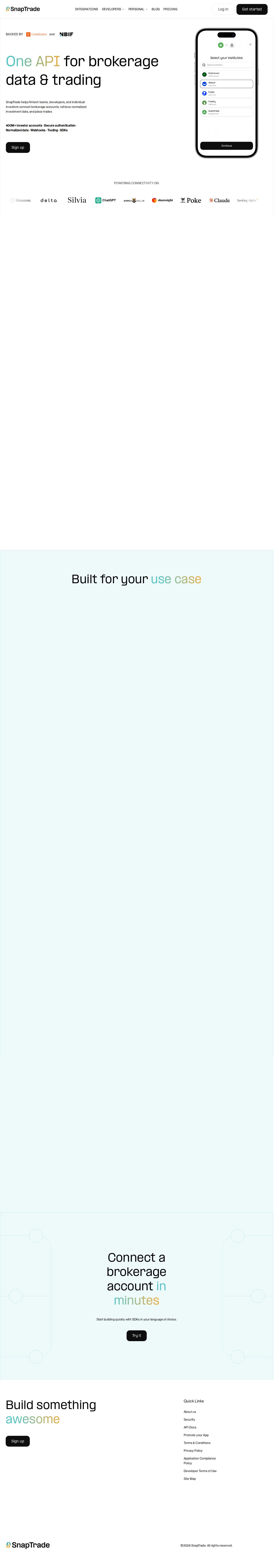 SnapTrade website preview