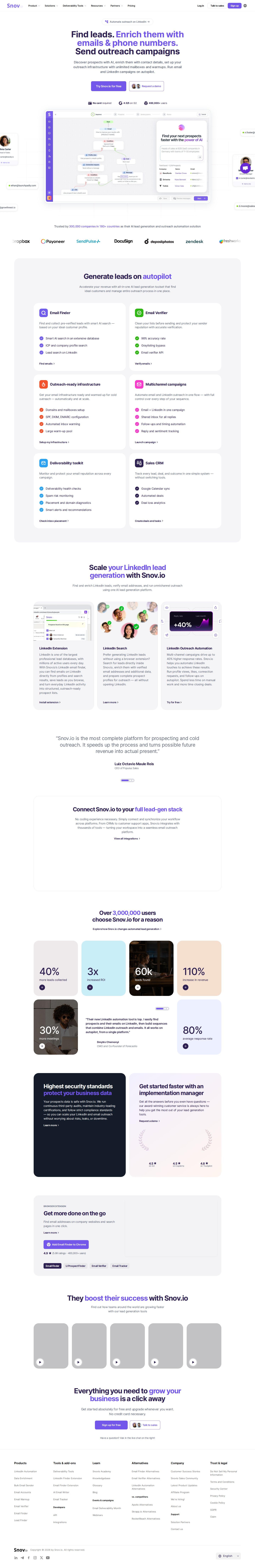 Snov.io website preview