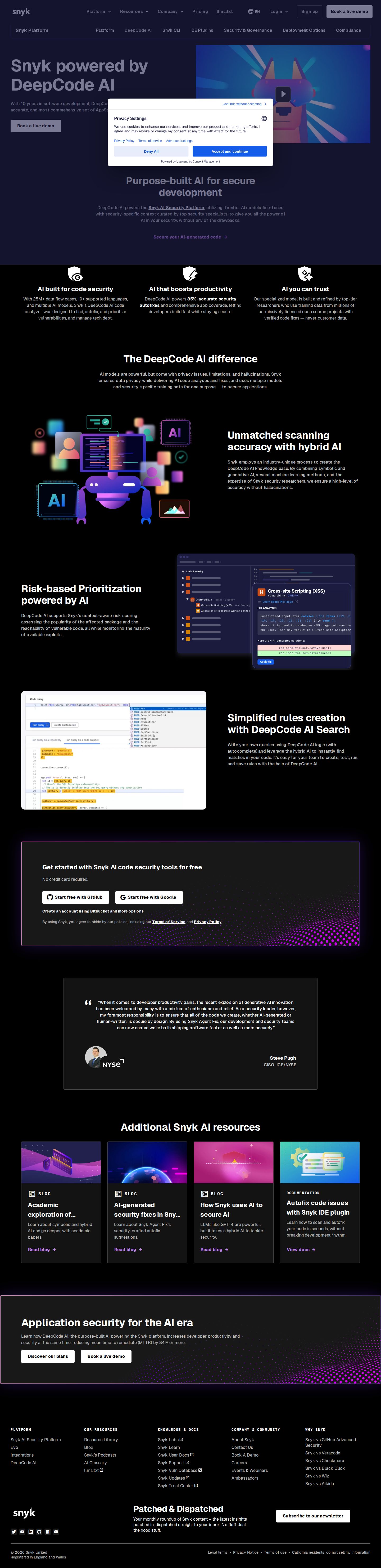 DeepCode AI website preview
