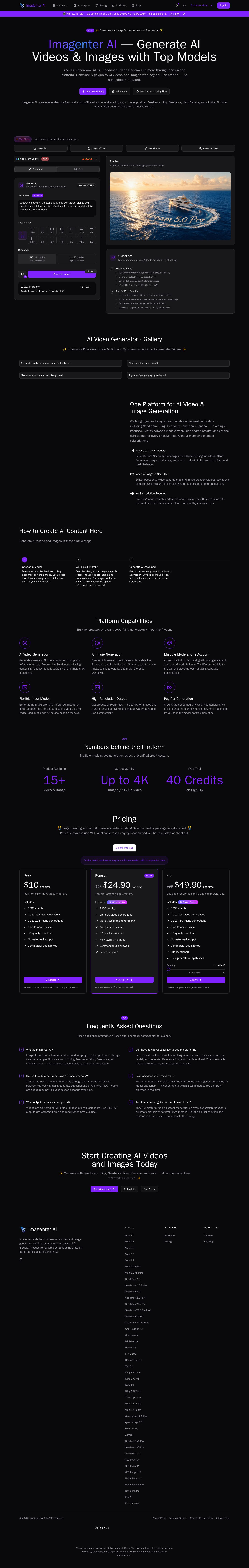 Imagenter AI website preview