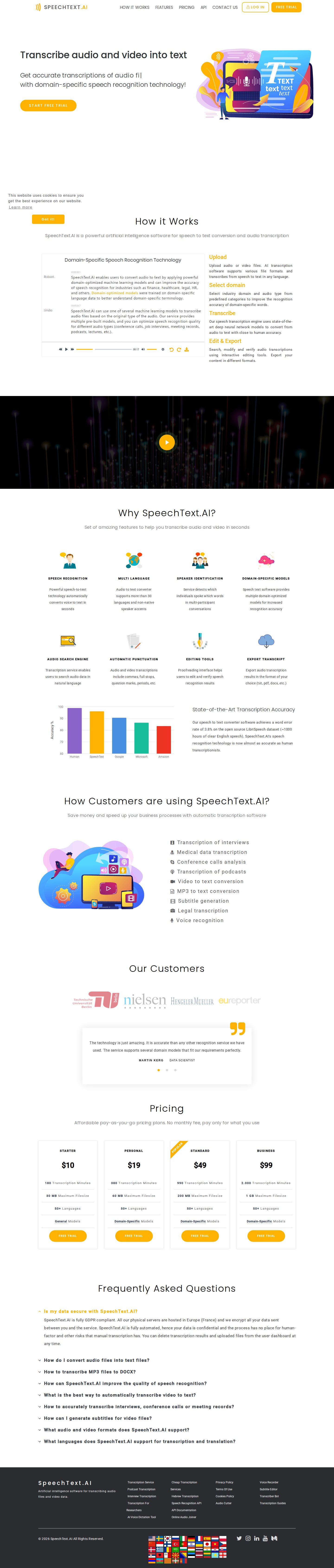 SpeechText.AI website preview