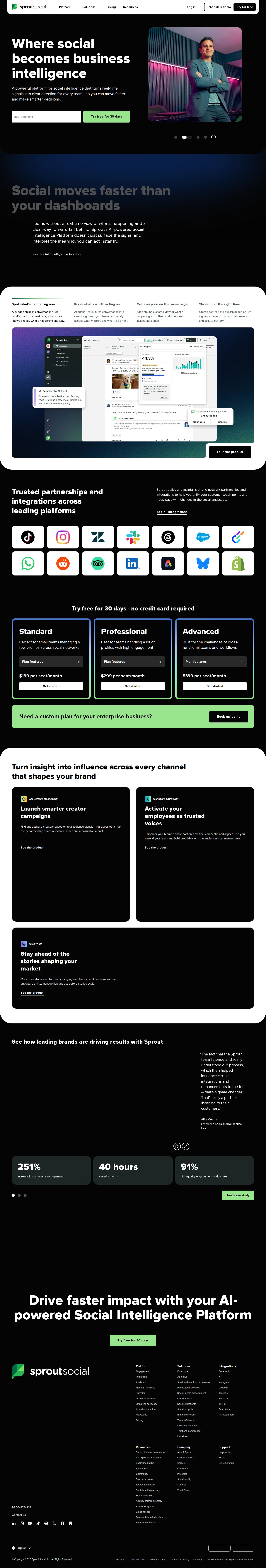 Sprout Social: Social Media Management Tool website preview