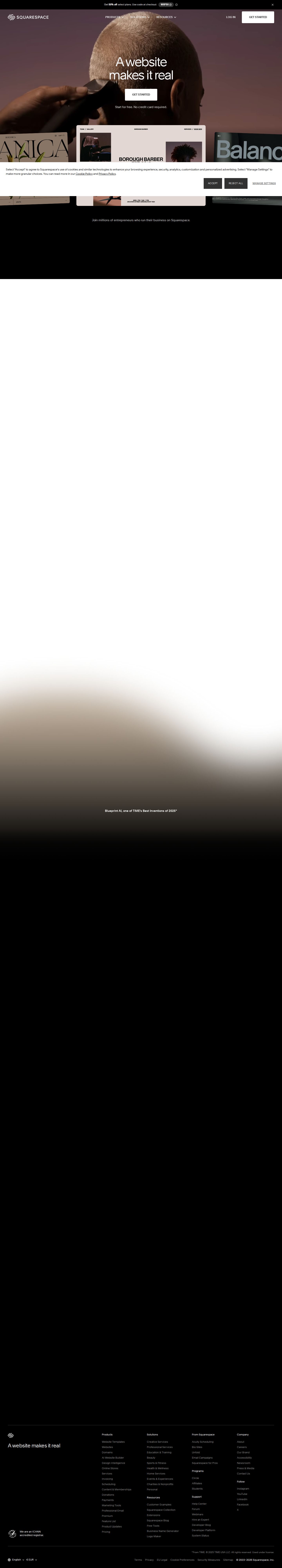 Squarespace website preview