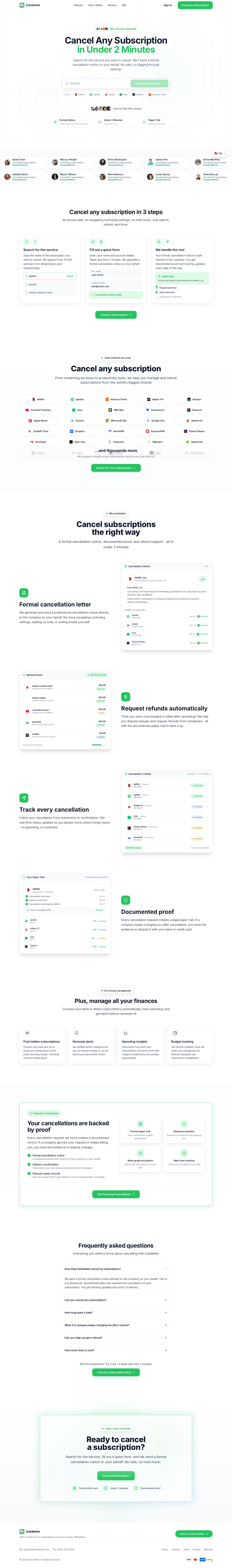 Subdelete website preview