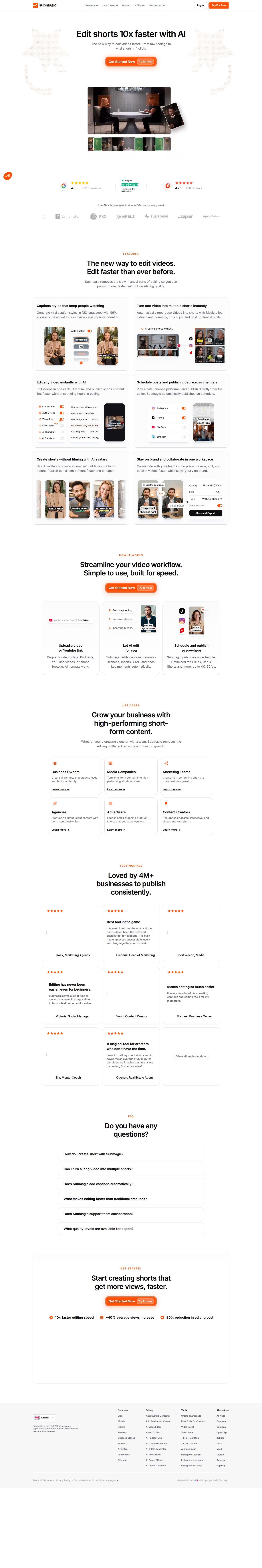 Submagic website preview