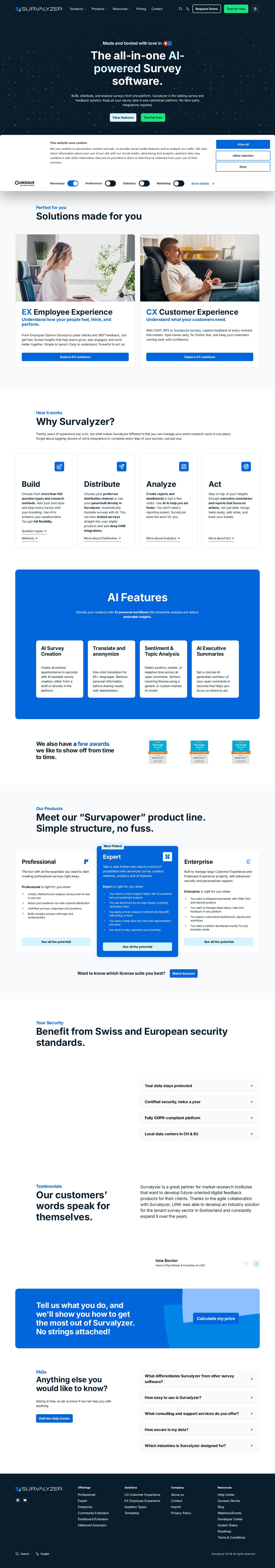 Survalyzer website preview