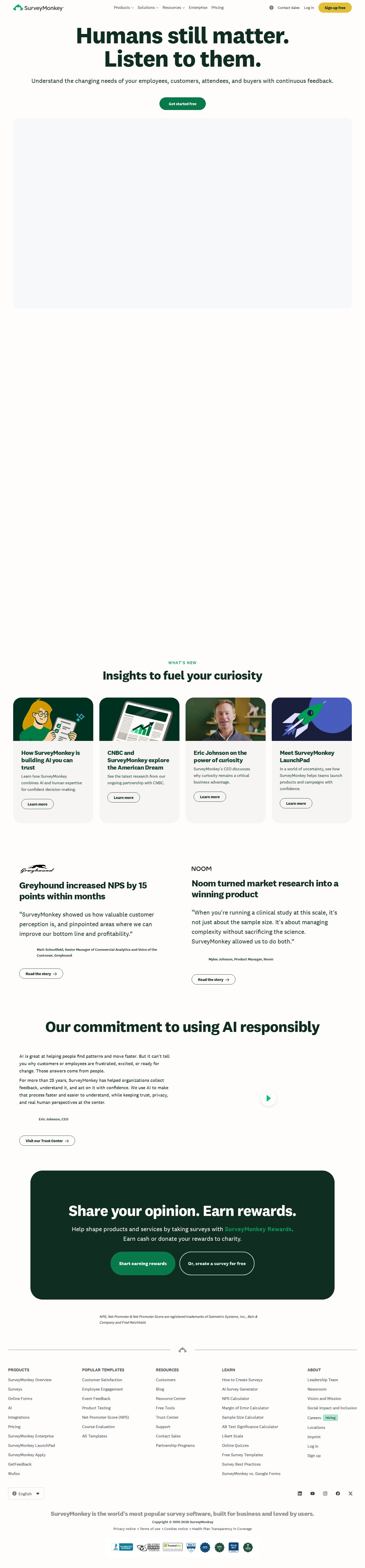 SurveyMonkey website preview