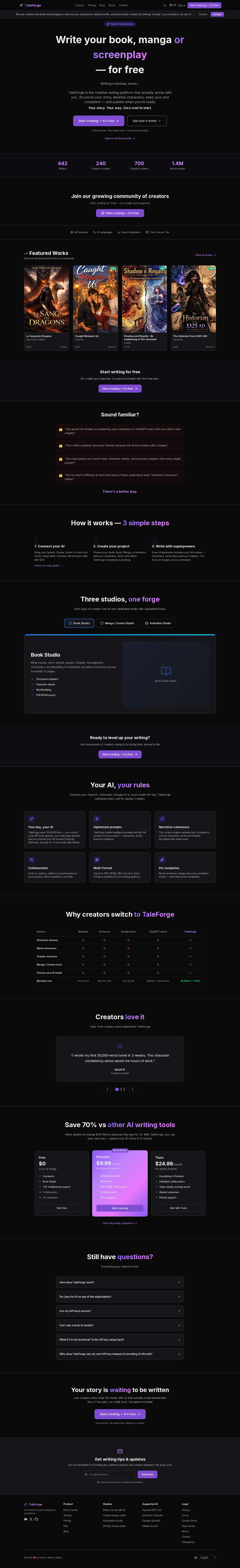 TaleForge website preview