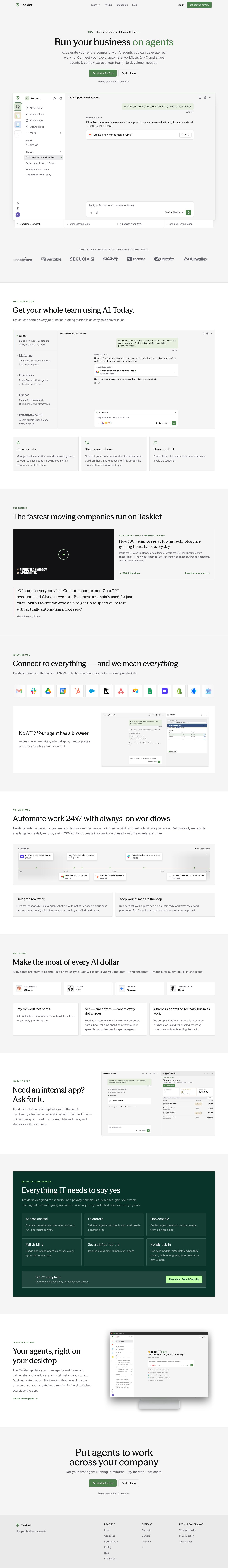 Tasklet website preview