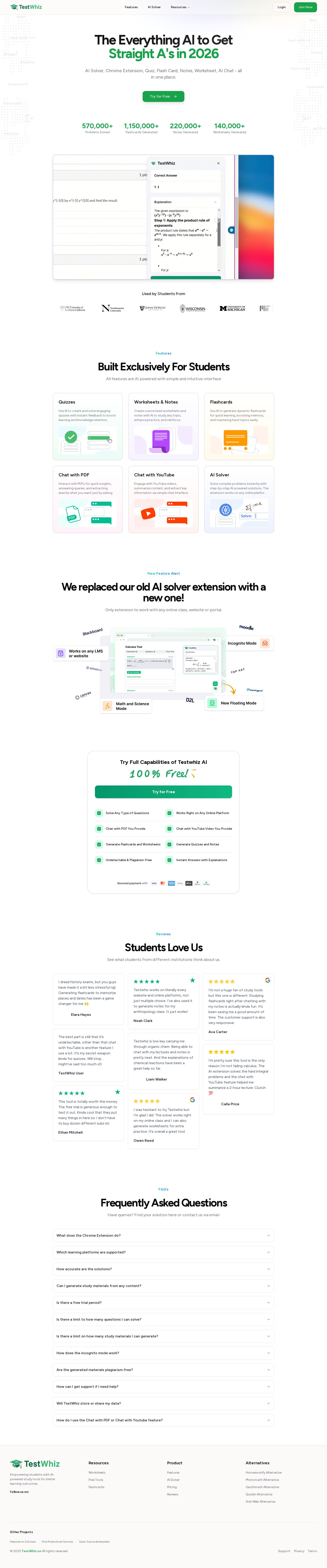 TestWhiz website preview