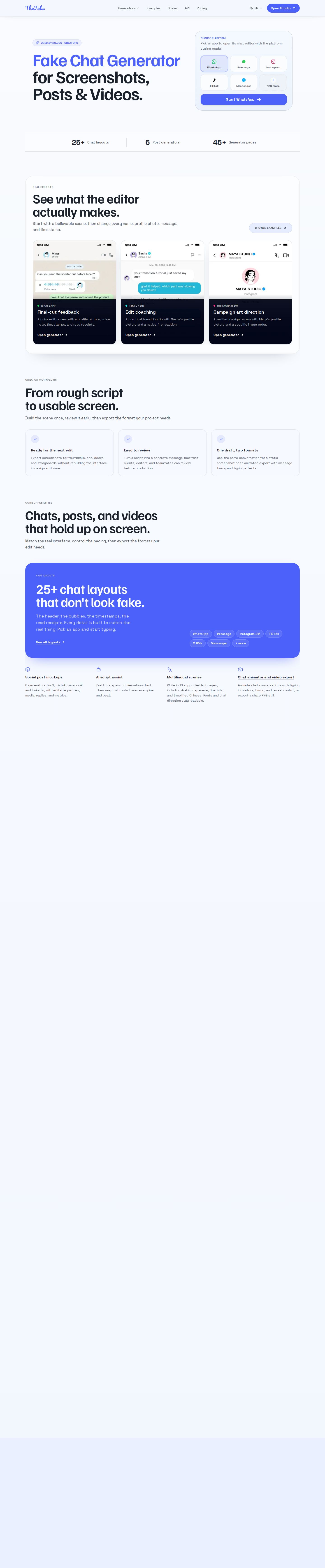 TheFake website preview
