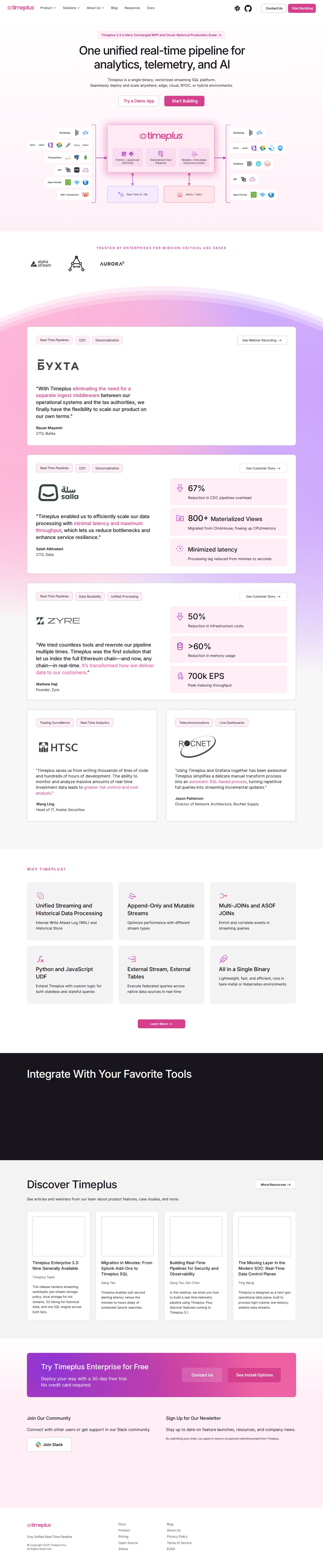 Timeplus website preview