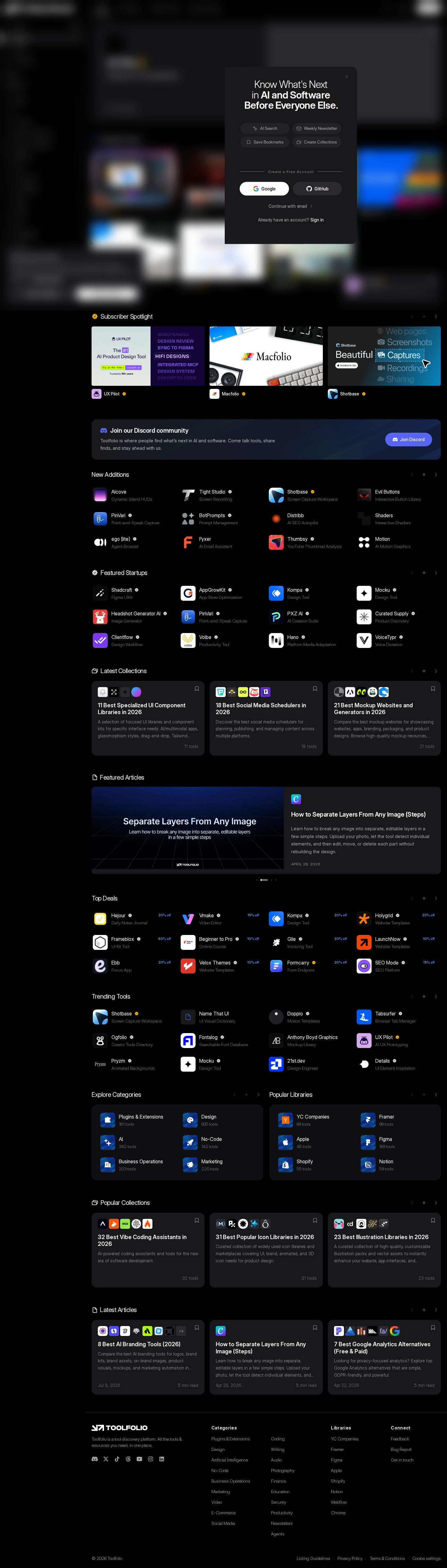 Toolfolio website preview