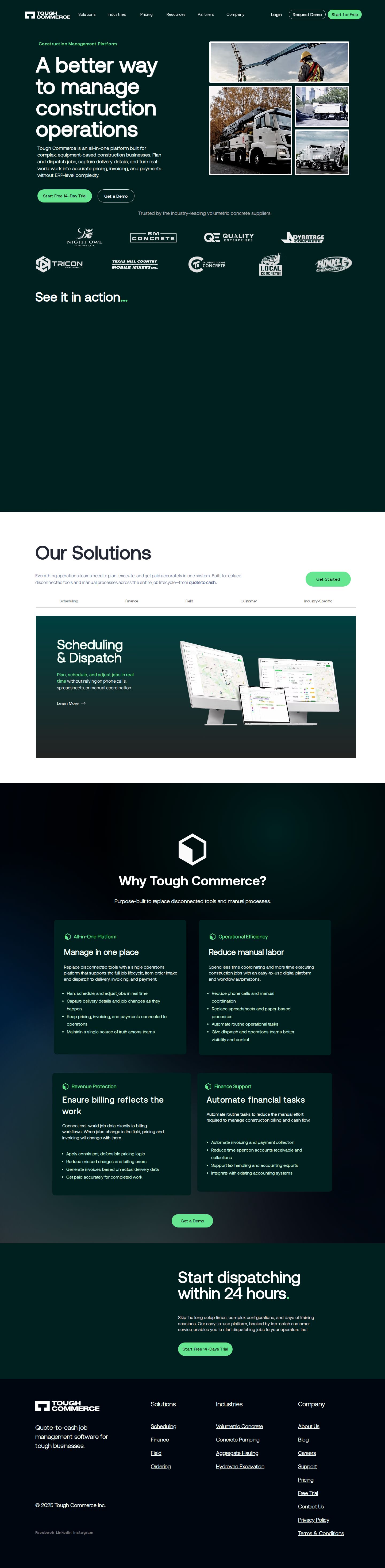 Tough Commerce website preview