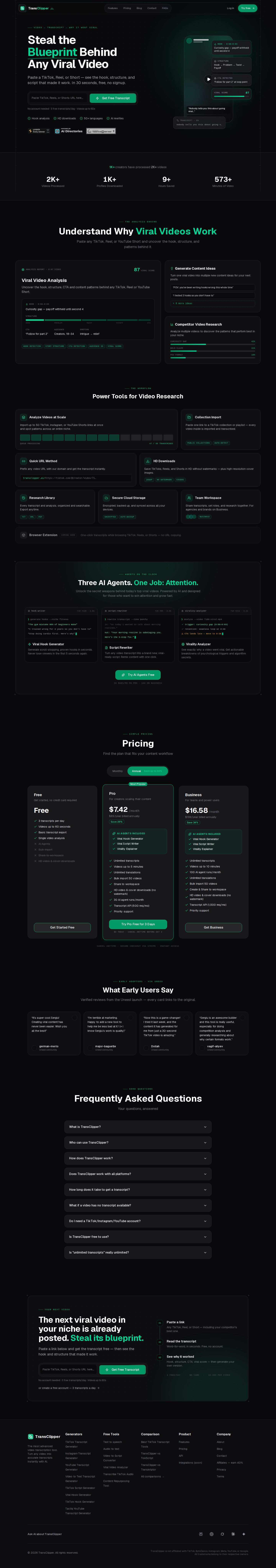 TransClipper website preview