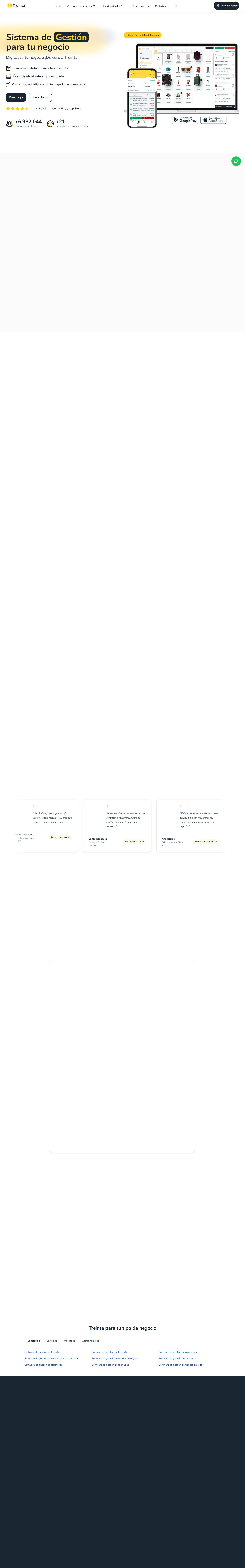 Treinta website preview