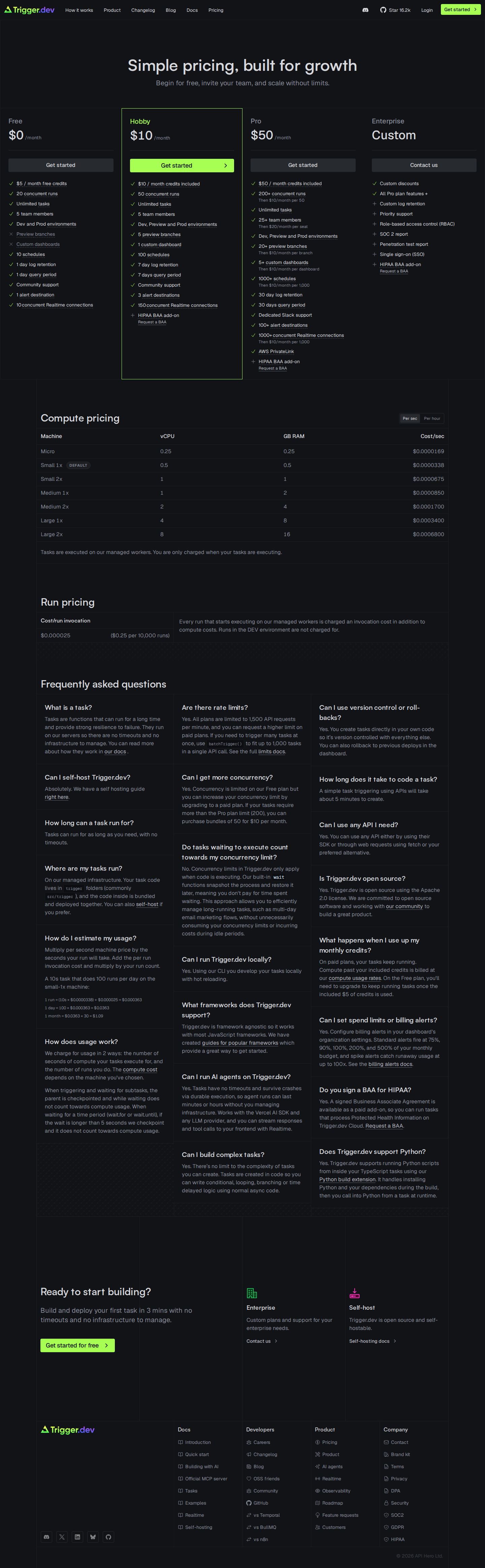 Trigger.dev website preview