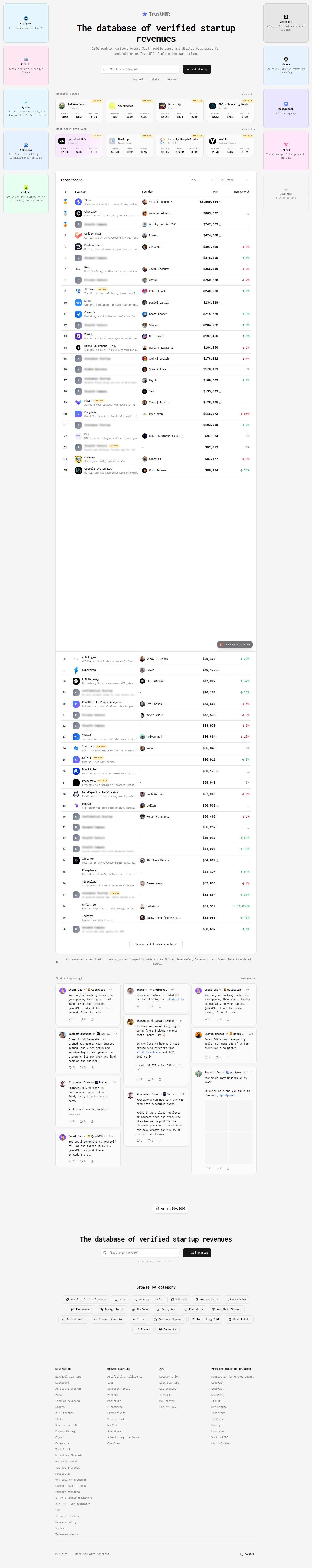TrustMRR website preview