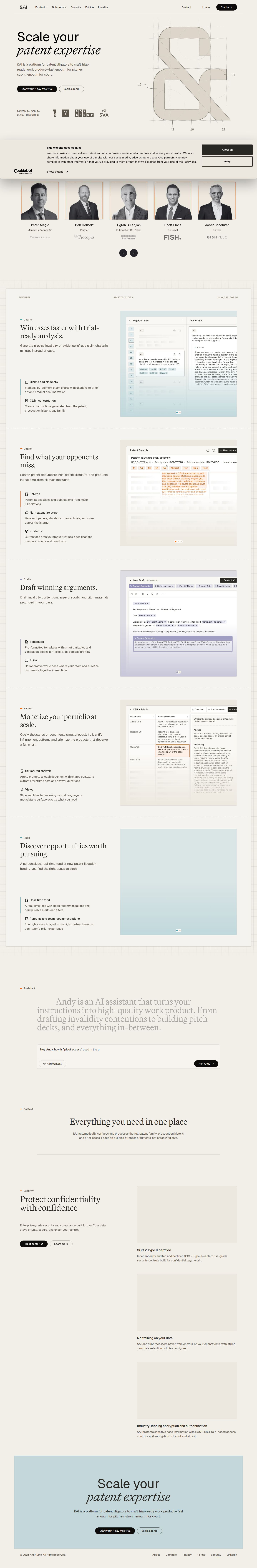 Patent Litigation AI Workspace website preview