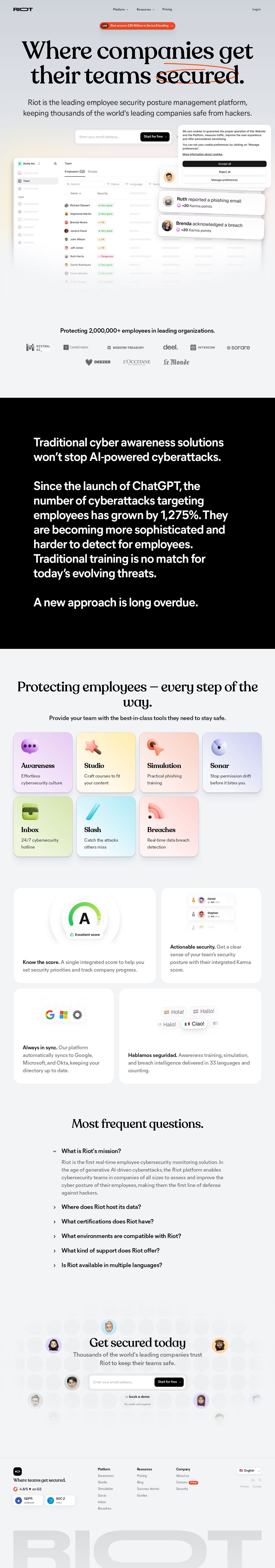 Tryriot website preview