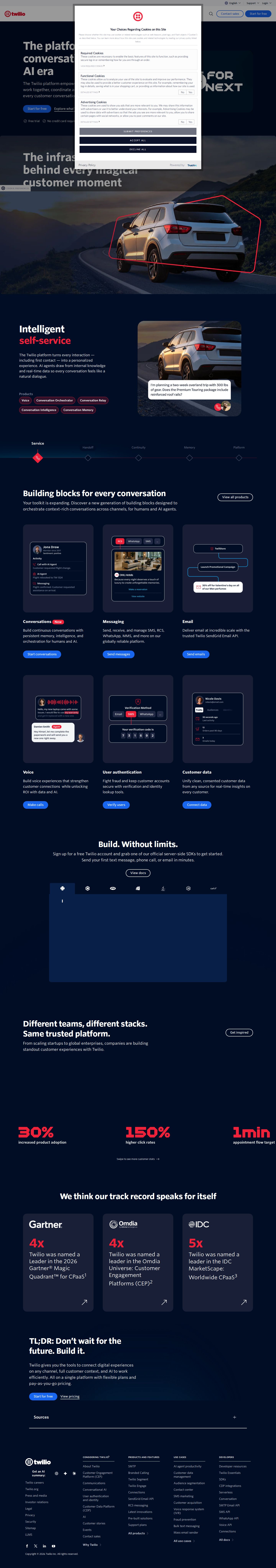Twilio website preview