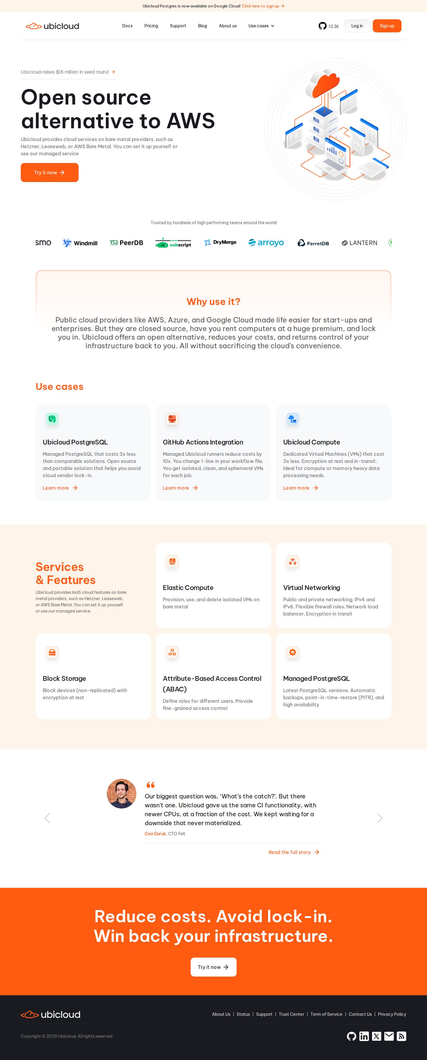Ubicloud website preview