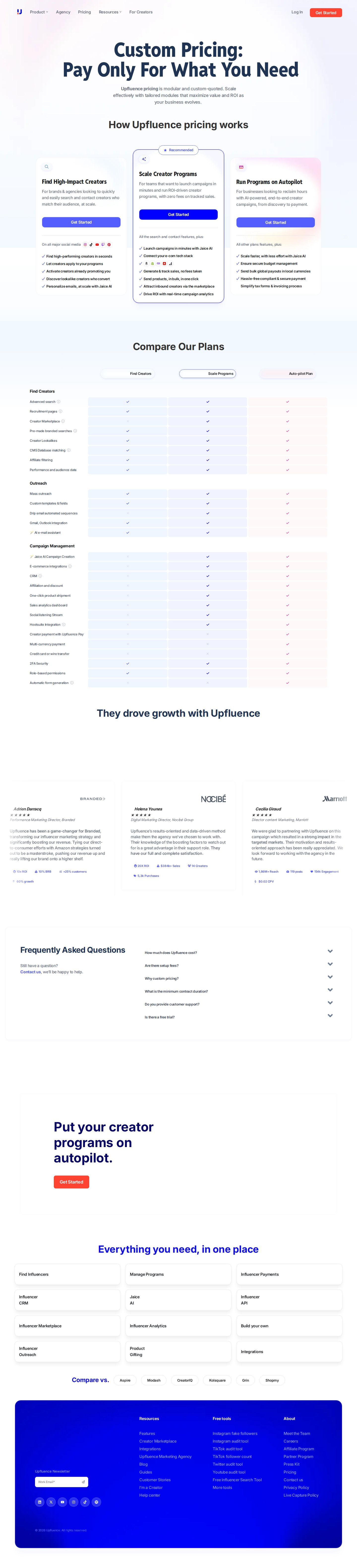 Upfluence website preview