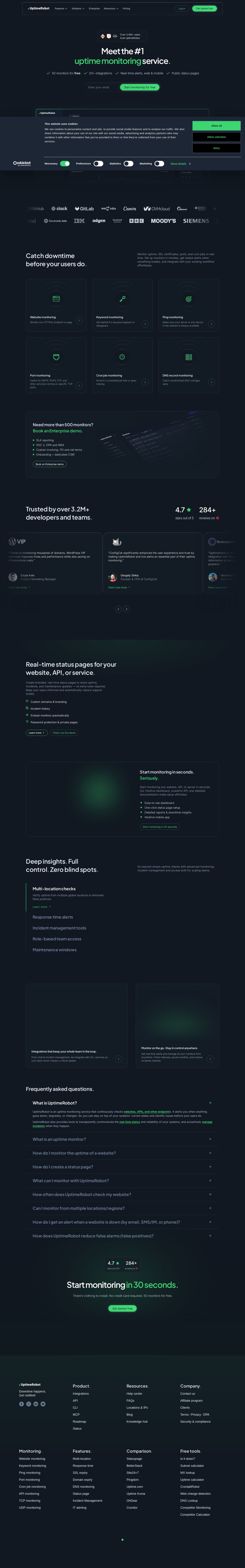 UptimeRobot website preview