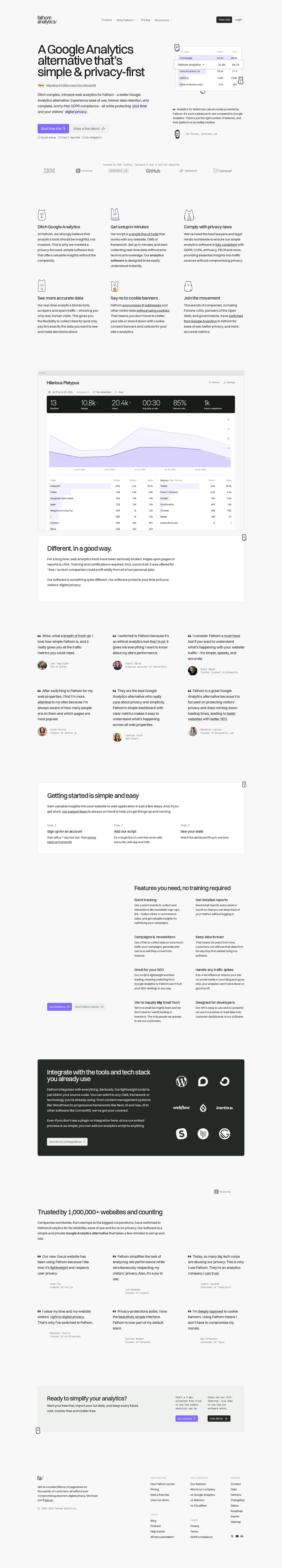 Usefathom website preview
