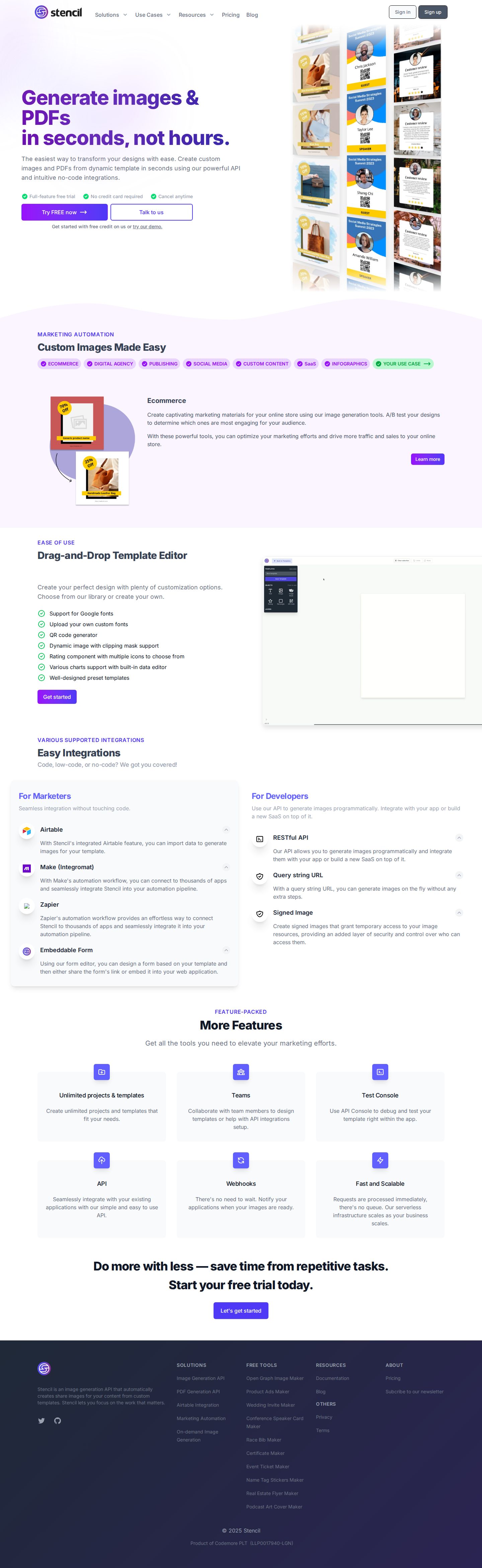 Image Generation API website preview