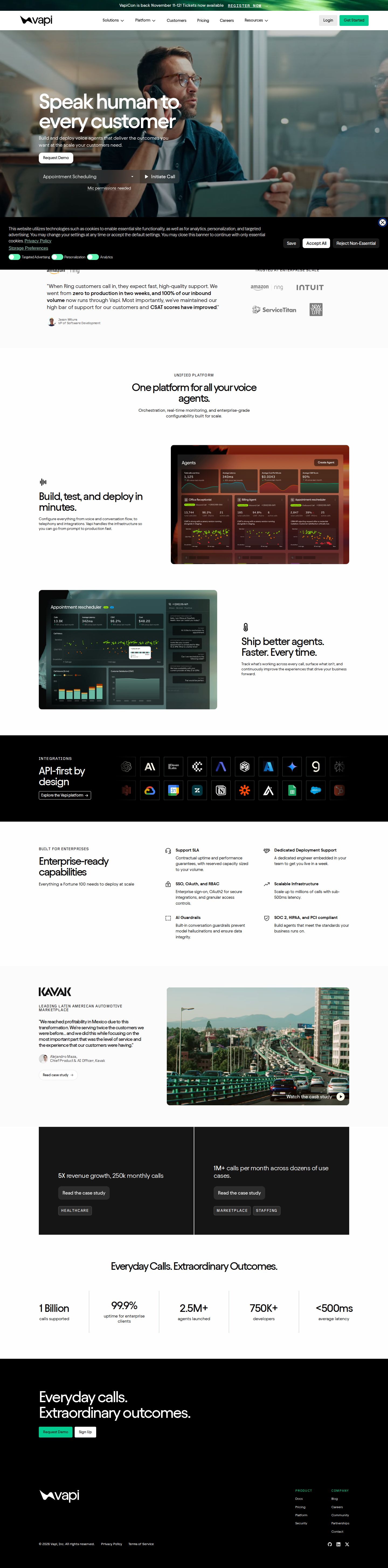 Vapi website preview