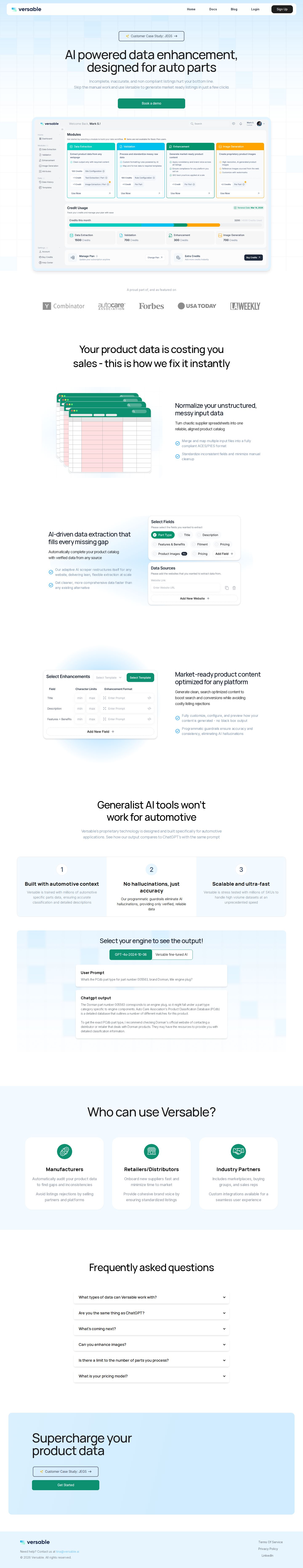 Versableai website preview