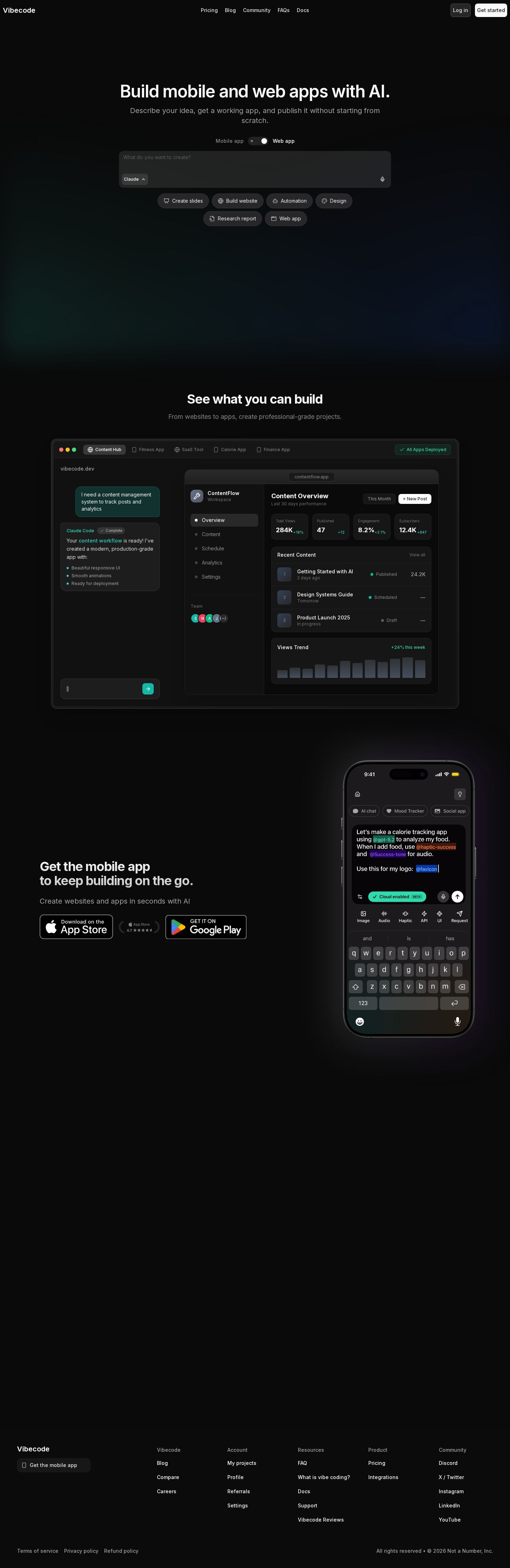 Vibecode website preview